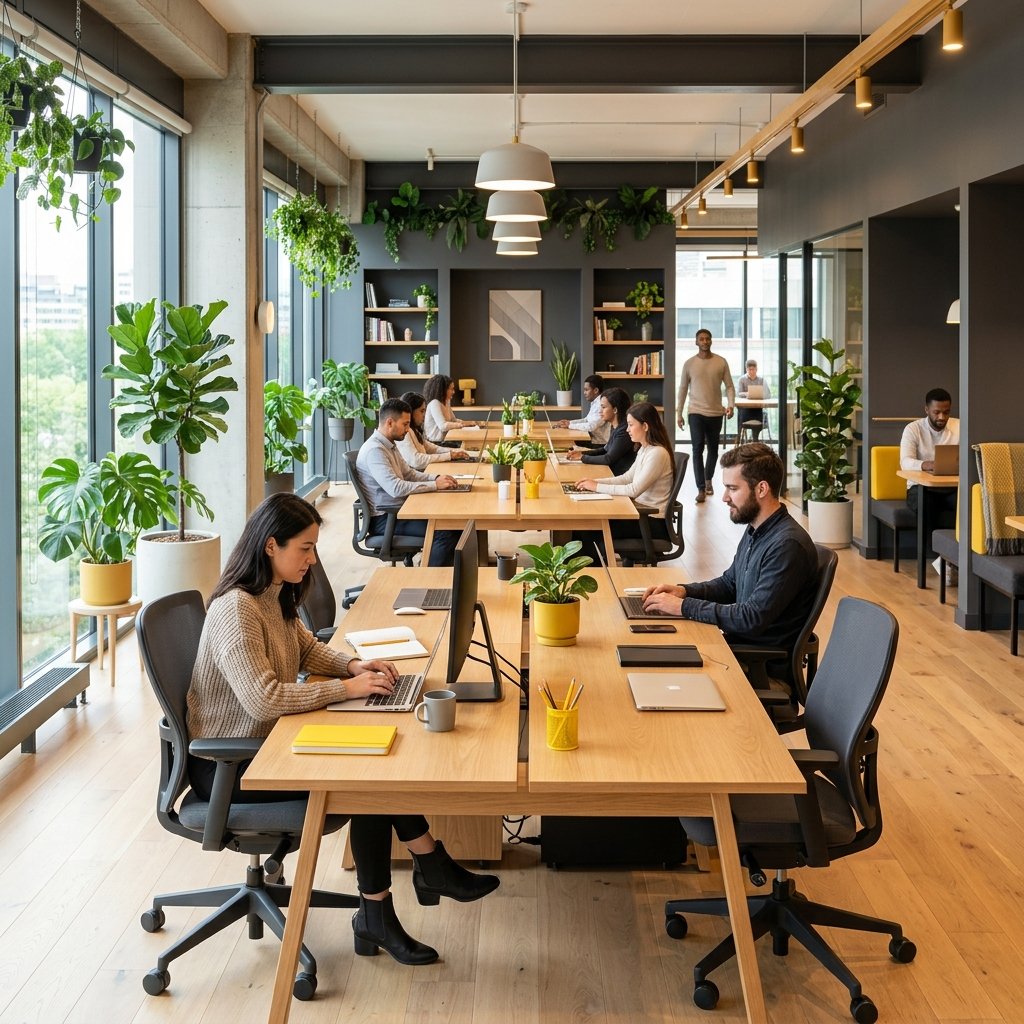 People collaborating in SpaceDesk Co-working Space